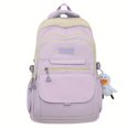 thumbnail image 1 of 1pc New Junior High High School Students, Large Capacity Multi-layer Design Portable Backpack, Wide Shoulder Straps Simple Backpack, Fashion Contrast Color Bag, 1 of 5