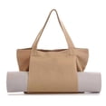 thumbnail image 1 of Nvzi Bolsa básica de lona para esterilla de yoga y pilates con bolsillo para transportarla (color albaricoque), 1 of 5