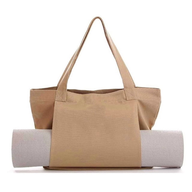 Nvzi Bolsa básica de lona para esterilla de yoga y pilates con bolsillo para transportarla (color albaricoque)