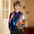 thumbnail image 5 of Teen Girl Hoodies - Girls Galaxy Print Hooded Sweatshirt Soft Pullover With Pockets Cozy Casual Outerwear For Kids,, 5 of 6