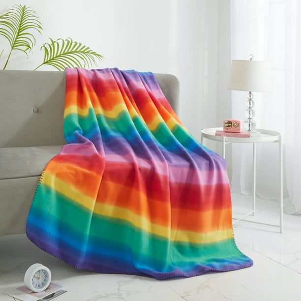 Mainstays Fleece Throw, Rainbow 50x60