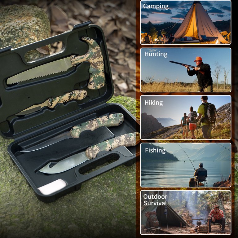 JELLAS Hunting Field Dressing Kit, 6 Pieces Game Processing Knife