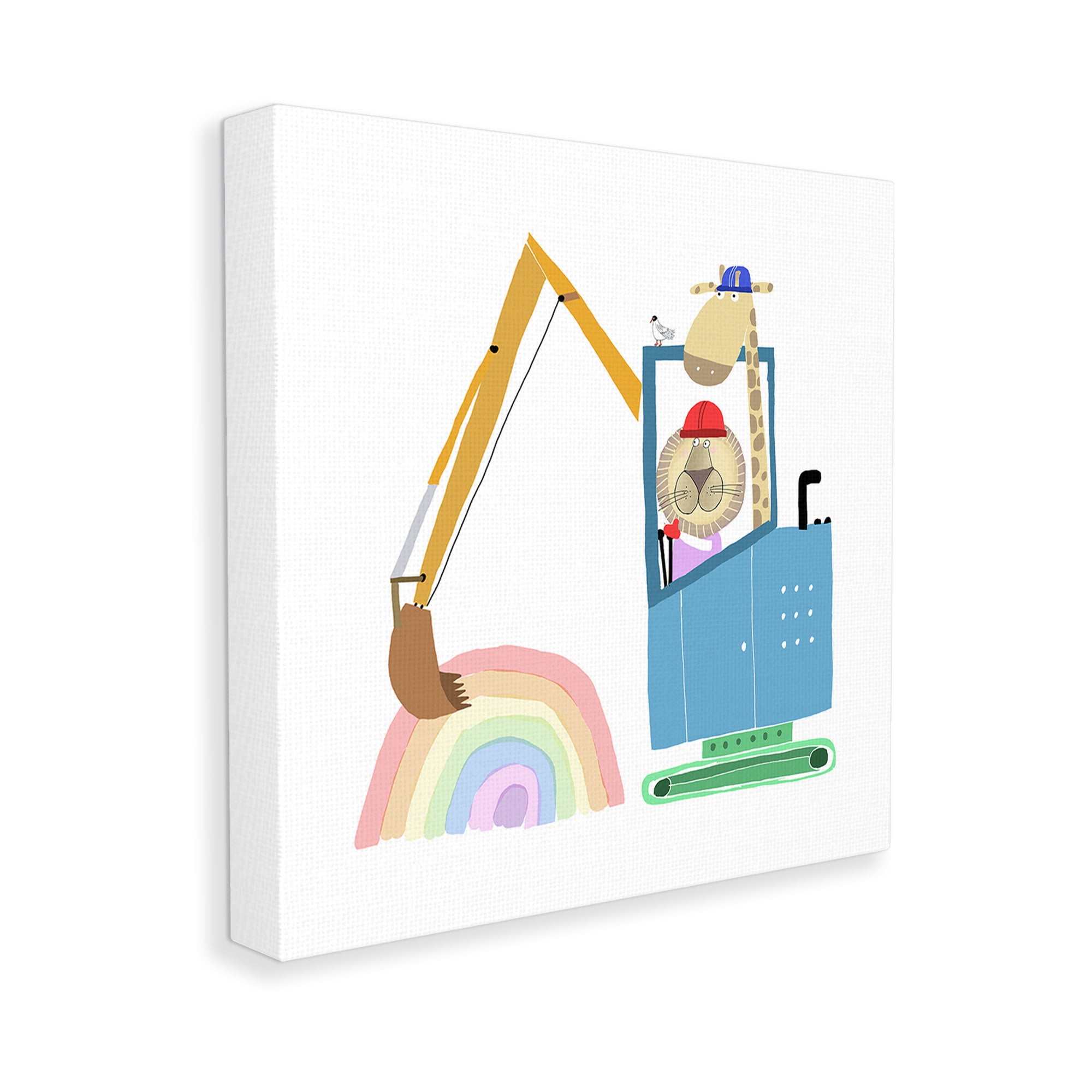 Stupell Industries Animals Digging Rainbow Animals & Insects Painting Gallery Wrapped Canvas Art Print Wall Art, 24 x 24