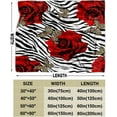 thumbnail image 7 of Floral Throw Blanket, Black and White Zebra Print Blanket, Cheetah Print Butterfly Red Rose Flower Blanket, Cozy Soft Lightweight Fuzzy Plush Flannel Fleece Blanket for Couch, Sofa, 50"x60", 7 of 7
