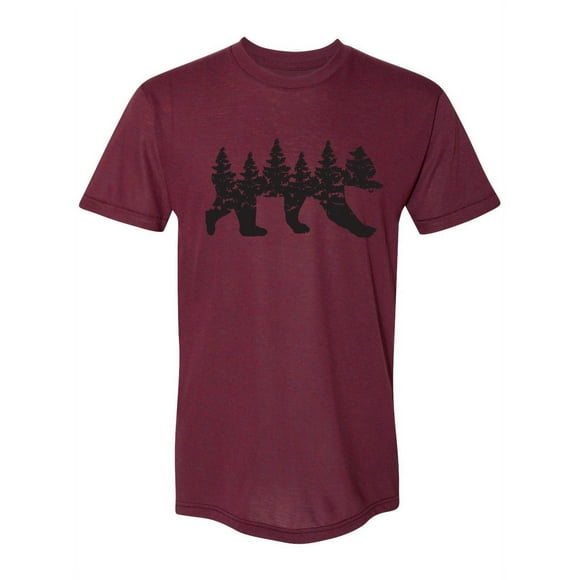 Gravity Outdoor Co. T-Shirt à Manches Courtes Silhouette d'Ours de Forêt - Rouge Canneberge 2TG