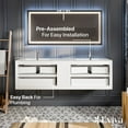thumbnail image 5 of Eviva Vienna 75 inch Oak White Wall Mount Bathroom Vanity with White Integrated Acrylic Sinks, 5 of 6