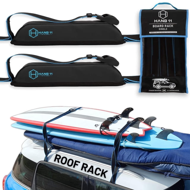 Portaequipajes de techo para tabla de surf Hang 11, acolchado suave para 3 tablas