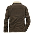 thumbnail image 5 of OHMZYZO Men's Corduroy Jacket Sherpa Lined Fleece Trucker Jackets Cotton Lapel Collar Warm Winter Coat, 5 of 5