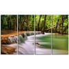 DESIGN ART Designart - Secodn Level Erawan Waterfall - 4 Panels Photography Canvas Print