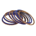 thumbnail image 4 of Efulgenz Indian Oxidized Jewelry Indian Bangle Set Plain Velvet Bangles with Crystal Rhinestone Bangles Bohemian Bracelet Metal Bangle Set Statement Jewelry for Women (26 Pcs), 4 of 6