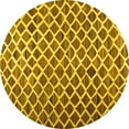 thumbnail image 1 of Ahgly Company Machine Washable Indoor Round Abstract Yellow Contemporary Area Rugs, 7' Round, 1 of 4