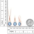 thumbnail image 3 of Gem Stone King 12.00 Ct Millennium Blue Mystic Quartz 18K Rose Gold Plated Silver Pendant and Earrings Jewelry Set With Chain, 3 of 3