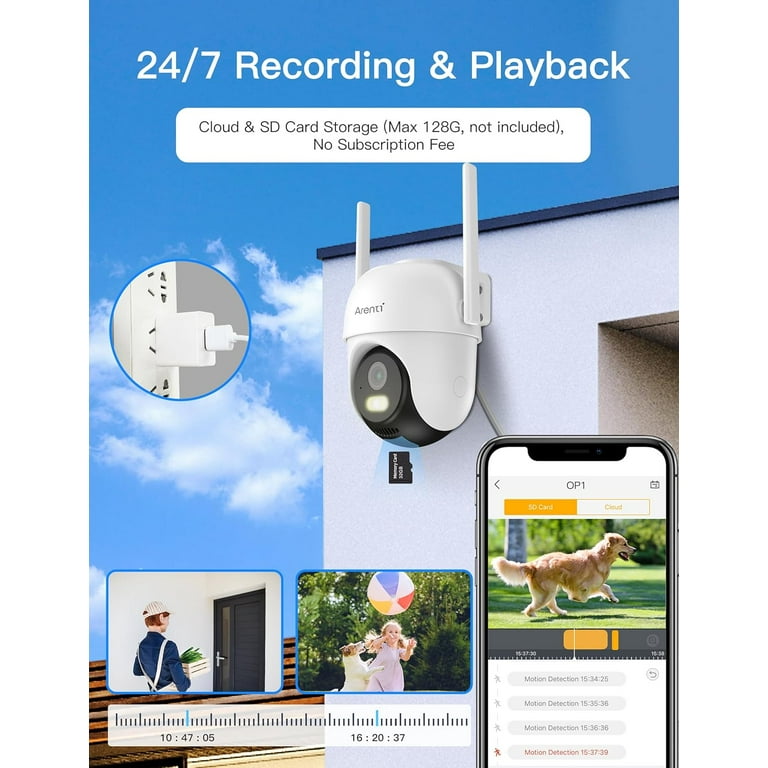 ARENTI Outdoor Security Camera, 4MP Home Surveillance WiFi Camera