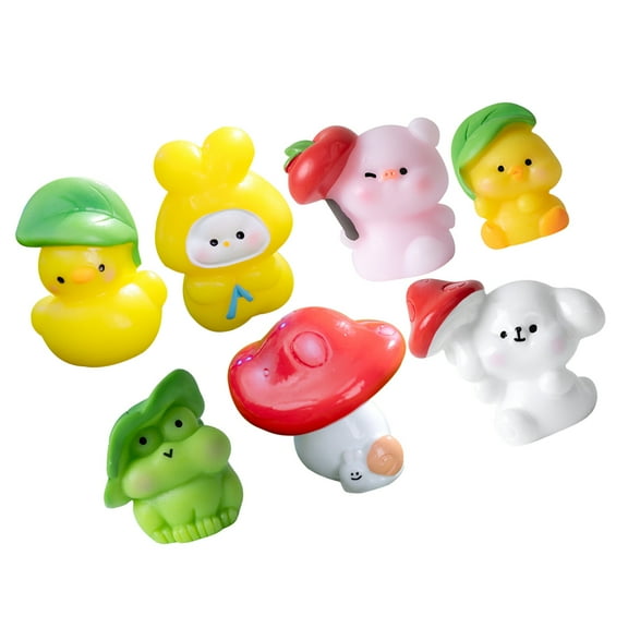 OUNONA 7pcs Miniature Animal Figurines Portable Small Animal Statues Mini Garden Tiny Animal Figurine Decorations