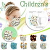 Pack of 50 Kids Graphic Disposable Mask Pleated Design, 3 Ply Filter Face Mask Girls Boys Respiratory Protection Face Covering with Nose Wire and Ear Loops, Small Size Cute