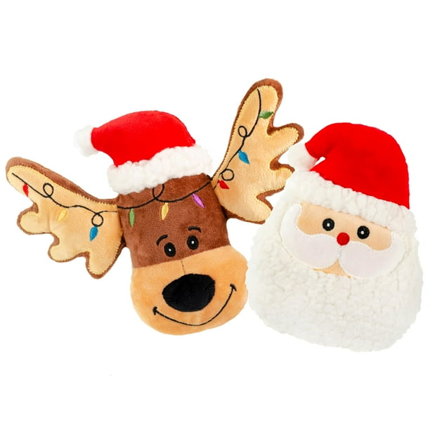 Set de Juguetes de Peluche para Mascotas con Chifle de 7" para Navidad