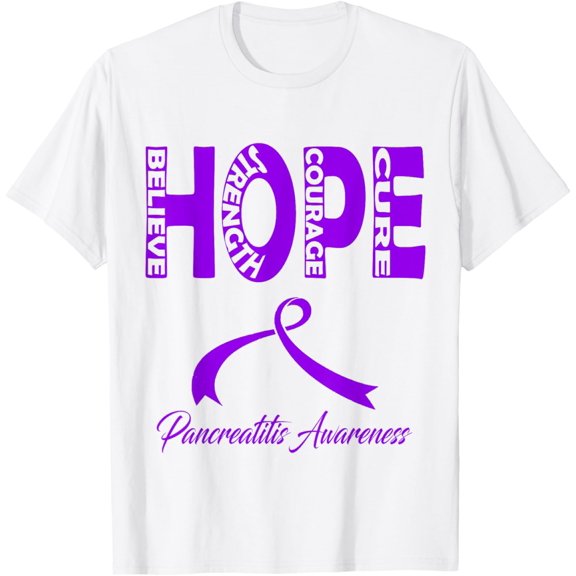 Pancreatitis Awareness T-Shirt men and women can wear, black, white, gifts