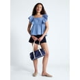 thumbnail image 2 of Free Assembly Women's Square Neck Cotton Top with Flutter Sleeves, Sizes XS-XXL, 2 of 5