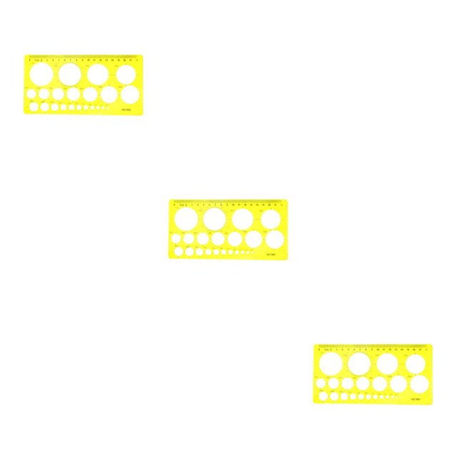 Thinsony Coloré Règles Multifonctionnel Outil de Mesure Modèle Dessin Pochoir Fournir Étudiant Professionnel École Jaune 3Set