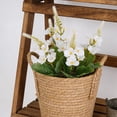 thumbnail image 4 of Ramo de flores artificiales de jacinto y manzano silvestre con jarrón, arreglo floral realista de seda para decoración del hogar y bodas, 29 cm, 4 of 5