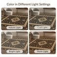 thumbnail image 7 of ODIKA 2'x3' Washable Throw Rug Non-Slip, Low Profile, Flatwoven, Easy Care Black Gold Elegance with Floral Vine Motifs Intricate Border Design, Central Medallion for Hallway, Study Room, 7 of 7