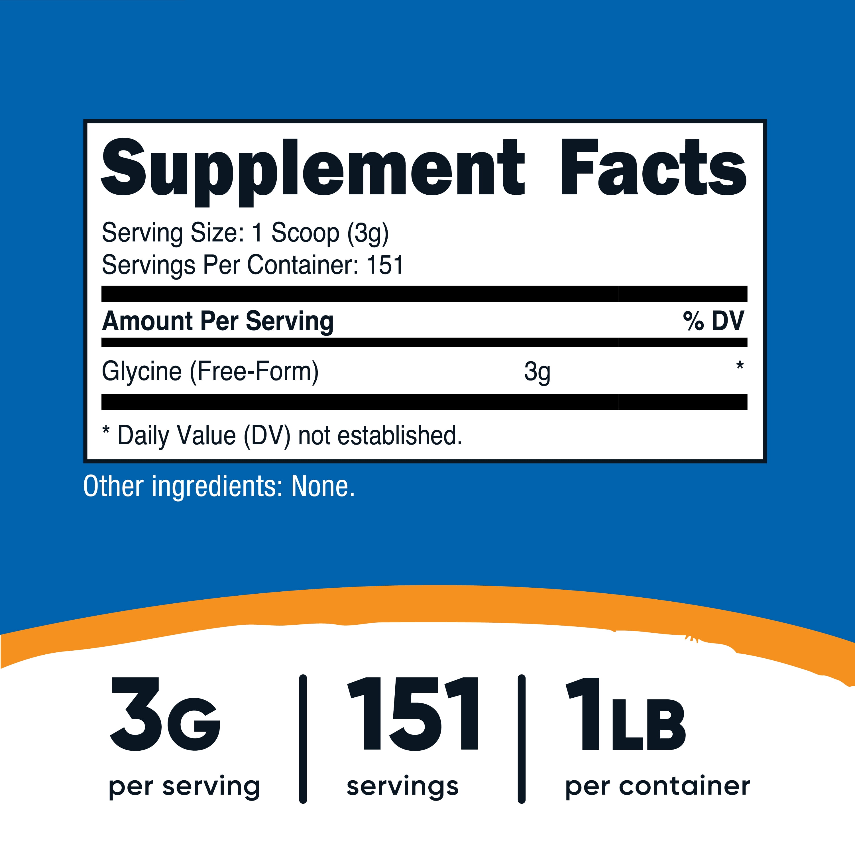 Nutricost Glycine Powder 1lb - Non-GMO, Gluten Free Amino Acid Supplement
