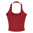 thumbnail image 4 of JIAYUE Women's Summer Tank Top Sleeveless Halter Neck Slim Fit Workout Elastic Pure Color Quick Drying Breathable Layering Sports Vest Top, 4 of 6