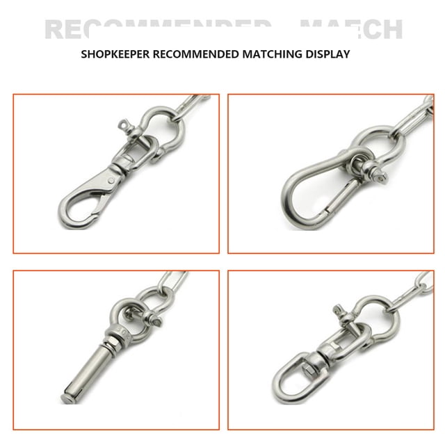 Keychain Stainless Steel D Shaped Buckle Fast Release Release Screw Locking Screw Locking Carabiner Camping Traveling Chain Connector M6
