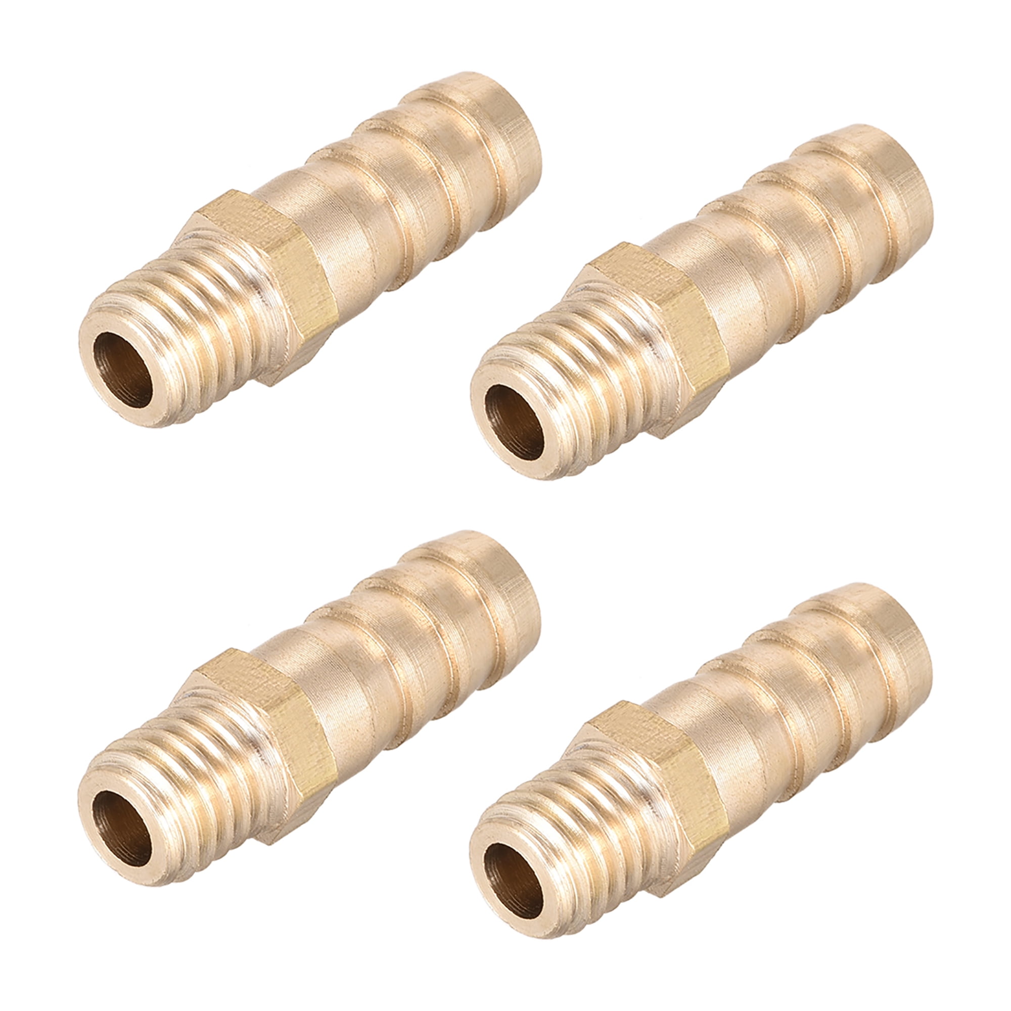 Brass Fitting Connector Metric M10x1.5 Male to Barb Hose ID 10mm 4 pcs