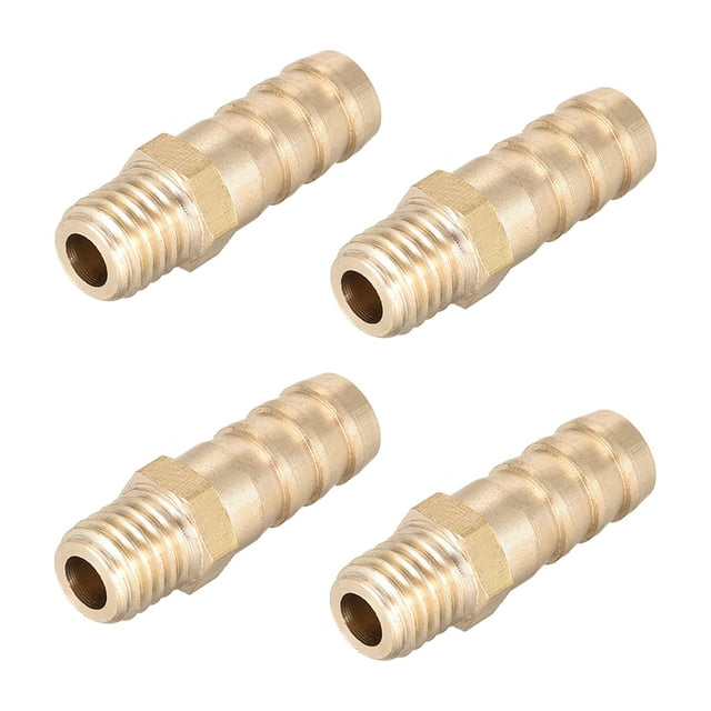 Conexión de Manguera Barb de Brass Passivation M10 Longitud de 1.3" Tono Dorado 4pcs