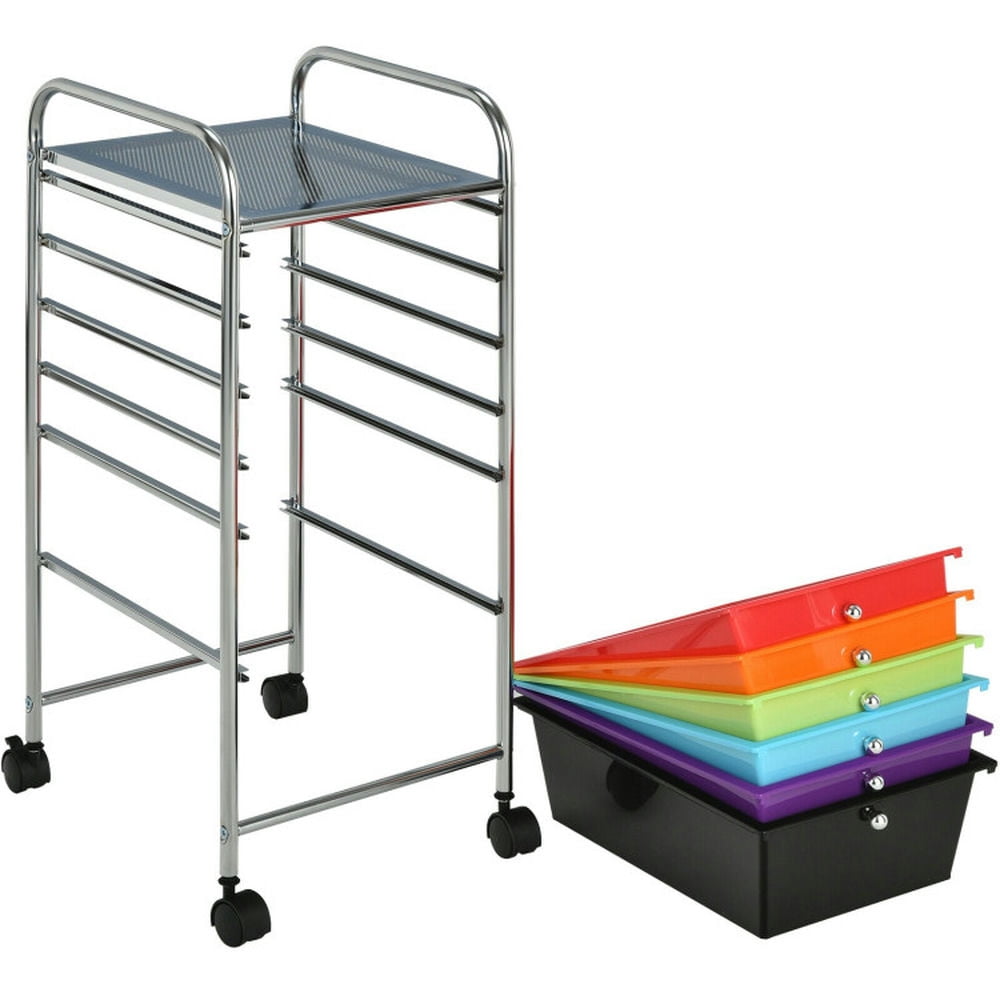 Demi Bonn 6 Drawers Rolling Storage Cart Organizer with 4 Universal Casters, Multicolor