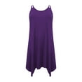 thumbnail image 6 of UPPADA Plus Size Summer Dress for Women Soft Spaghetti Strap Sleeveless Sundress Summer Midi Dress Hawaiian Bohemian Beach Cover up Dress Solid Casual Dress Purple,XL, 6 of 7