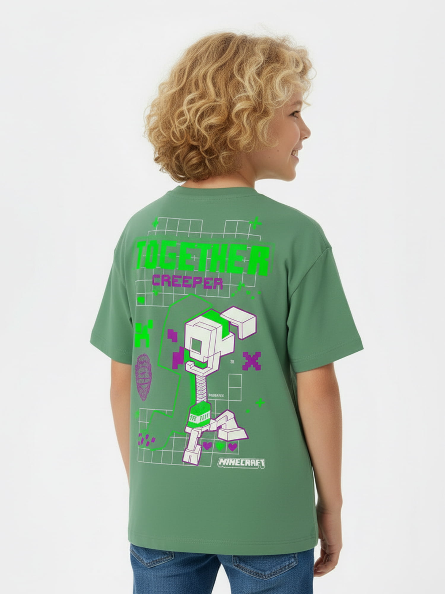 Minecraft Boys' Embroidered Tee with Short Sleeves, Sizes 4-18