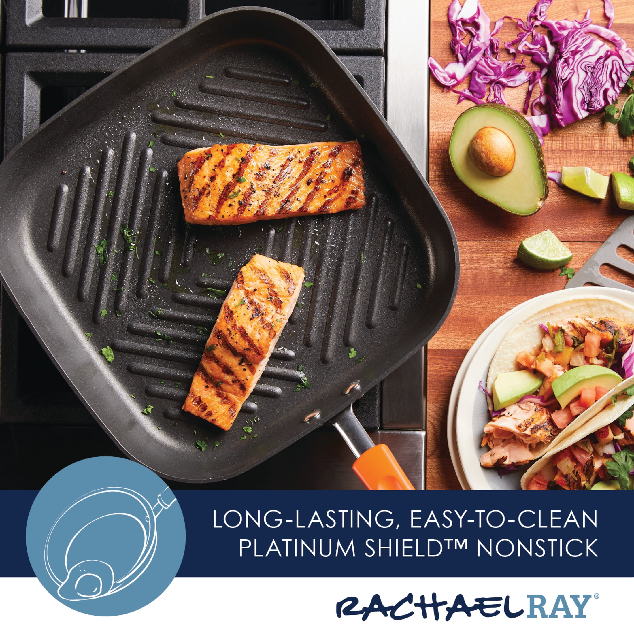 Lowest Price* Rachael Ray Hard Anodized Nonstick 15-Inch Oval Grill Pan for  $28.99 Shipped! (reg. $39.99)