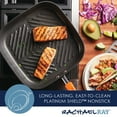 thumbnail image 4 of Rachael Ray 11-Inch Hard-Anodized Nonstick Deep Square Grill Pan, Gray with Orange Handle, 4 of 9