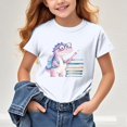 thumbnail image 5 of Frwgonr Girls T-Shirts Short Sleeve Girls Casual Shirts Graphic Tops Back of School Clothes White, Size 3-15 Years, 5 of 6