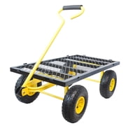 JINS & VICO Heavy Duty 350 lbs Capacity Garden Cart Wagon with Movable Mesh Sides, 19.48'' W