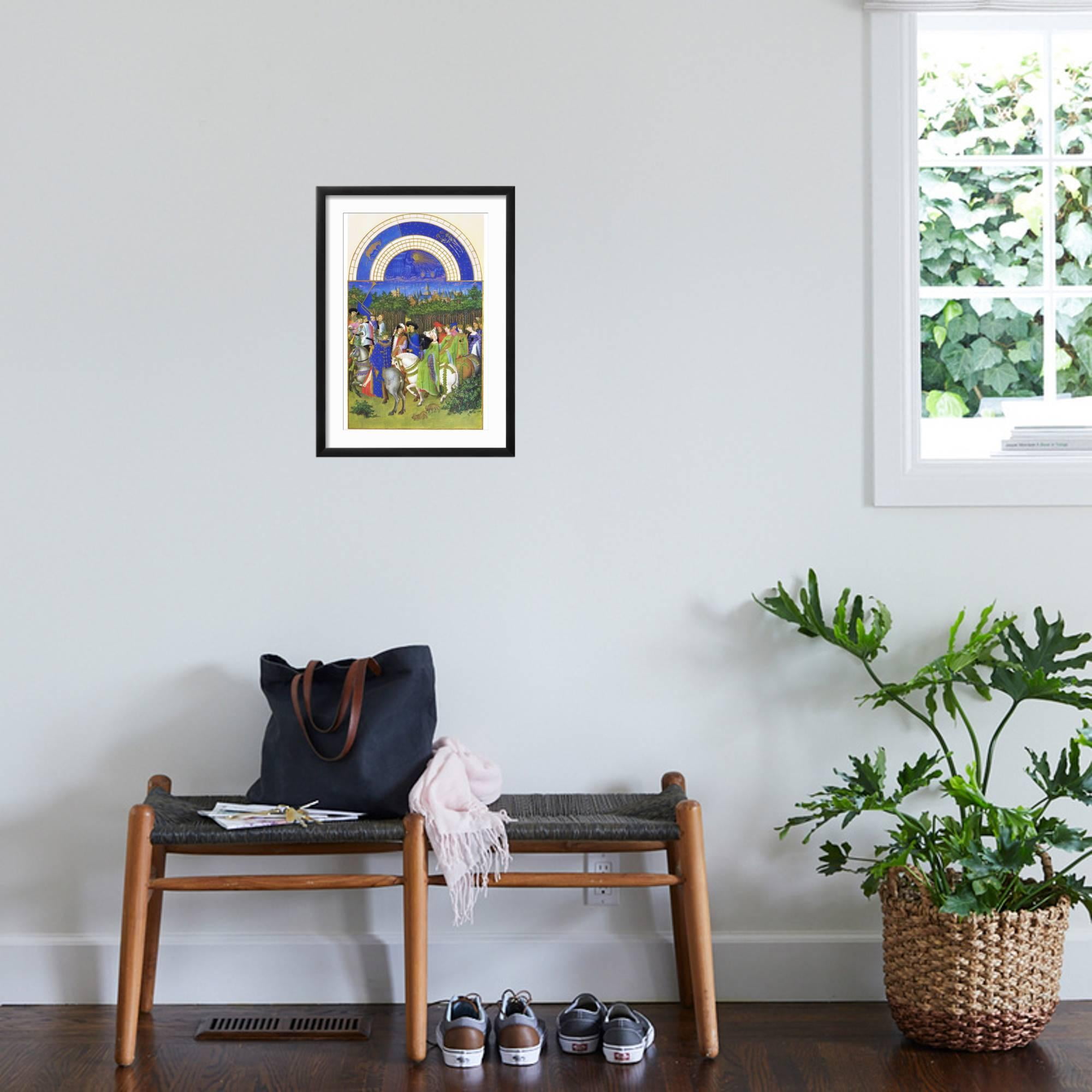 Le Tres Riches Heures Du Duc De Berry - May Framed Art Print by Paul Herman & Jean Limbourg, 12" x 18", Sold by Art.com