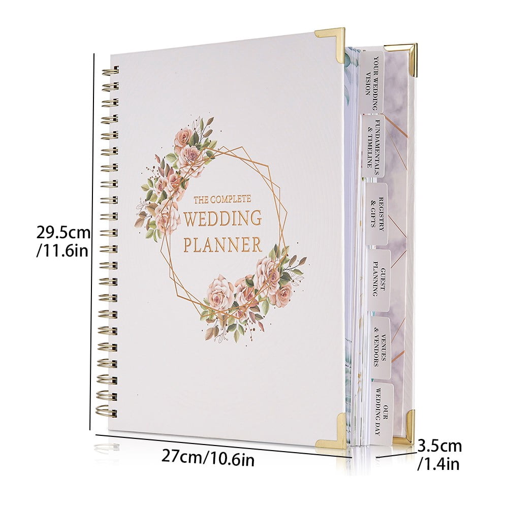 TJT Wedding Planner, 188 Page Wedding Planner and Organizer for Bride, Bridal Planning Binder with Countdown Calendar Gifts