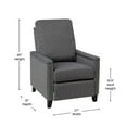 thumbnail image 5 of Emma + Oliver Gray Fabric Upholstered Push Back Recliner with Nailhead Trim and Pop Out Footrest for Living Room, Den & Bedroom, 5 of 14