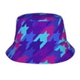 thumbnail image 1 of ZICANCN Classical Blue Checkered Houndstooth Bucket Hat, Unisex Print Double-Side-Wear Bucket Hat for Golf Fishing Beach Outdoor, 1 of 5