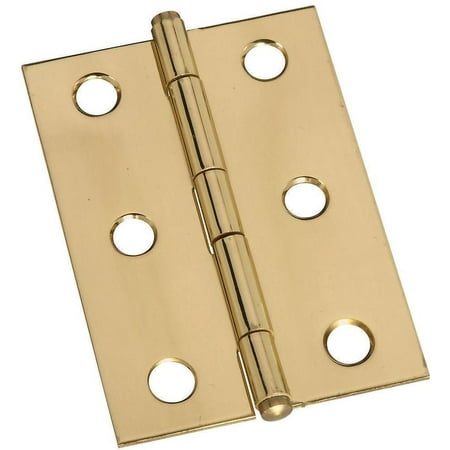 - Stanley 803290 Decorative Button Tip Ornamental Cabinet Hinge, 6 Hole, 2 in L, Solid Brass