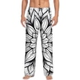 thumbnail image 2 of Lsque Mandala Floral Line Art Print Men's Pajama Pants, Lounge Pant - Comfortable Home Wear,Elastic Waistband, Stylish Design-Medium, 2 of 9