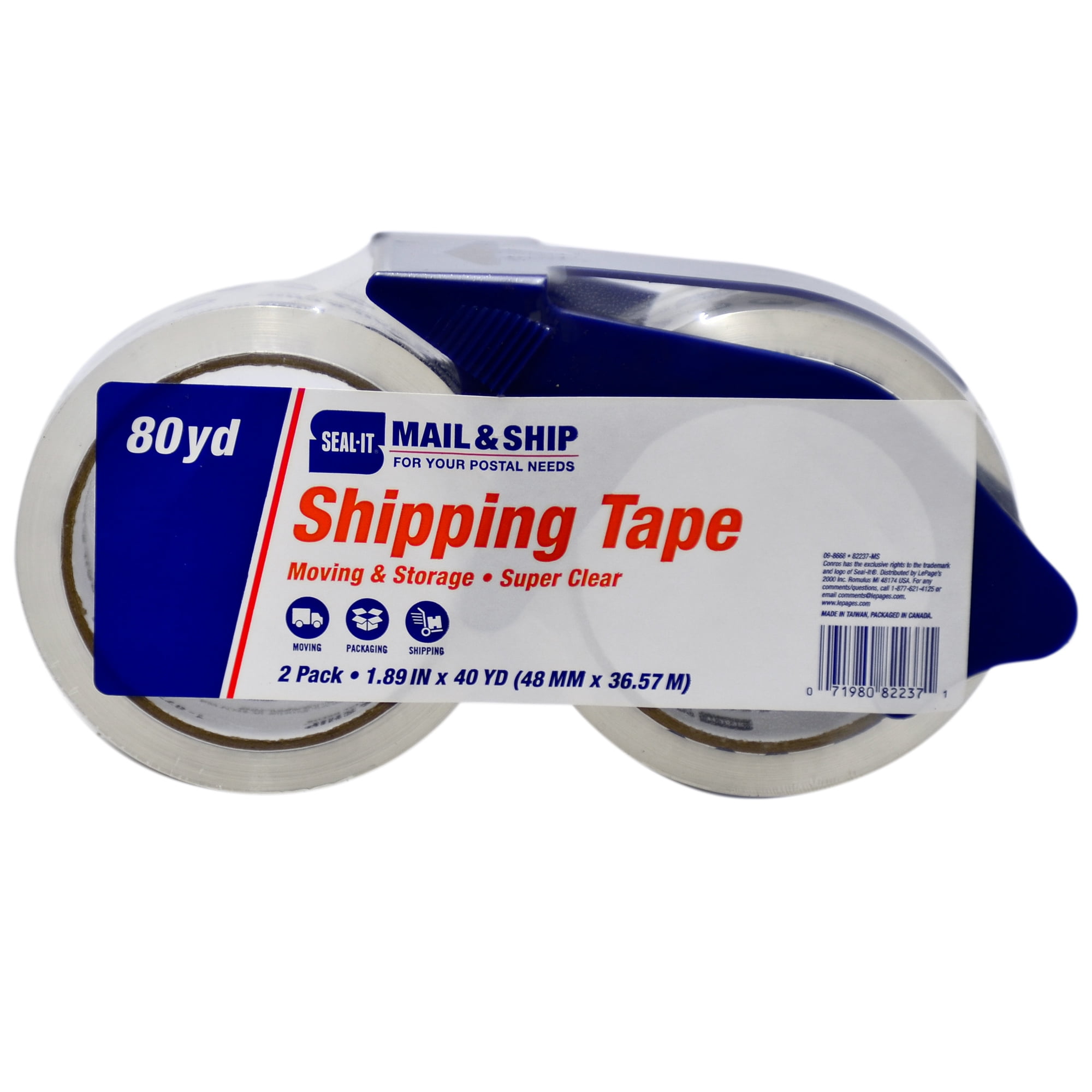 Seal It Mail Amp Ship Shipping Tape 1 89 In X 40 Yd Pack Of - Cal tape and label