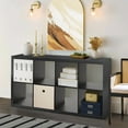 thumbnail image 3 of 8-Cube Storage Organizer,Open Back Decorative Bookshelves,Black02, 3 of 7