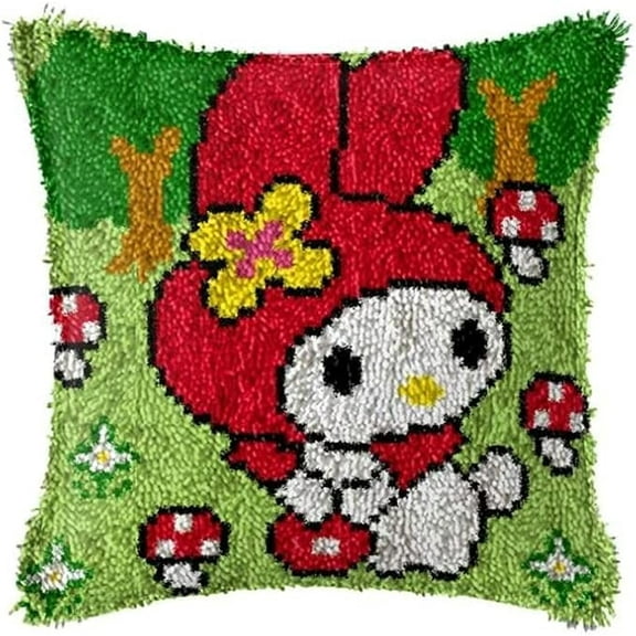 ShowNiceArt Latch Hook Kit, Embroidery Creative Craft Home Decor Ideal for Learning Pillow Making  DIY Throw Pillow Cover Sofa Cushion Cover 17X17in