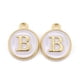 thumbnail image 1 of 20 piezas de dijes con la letra B, letras mayúsculas redondas planas, aleación chapada en oro y esmalte, colgantes para joyería., 1 of 4