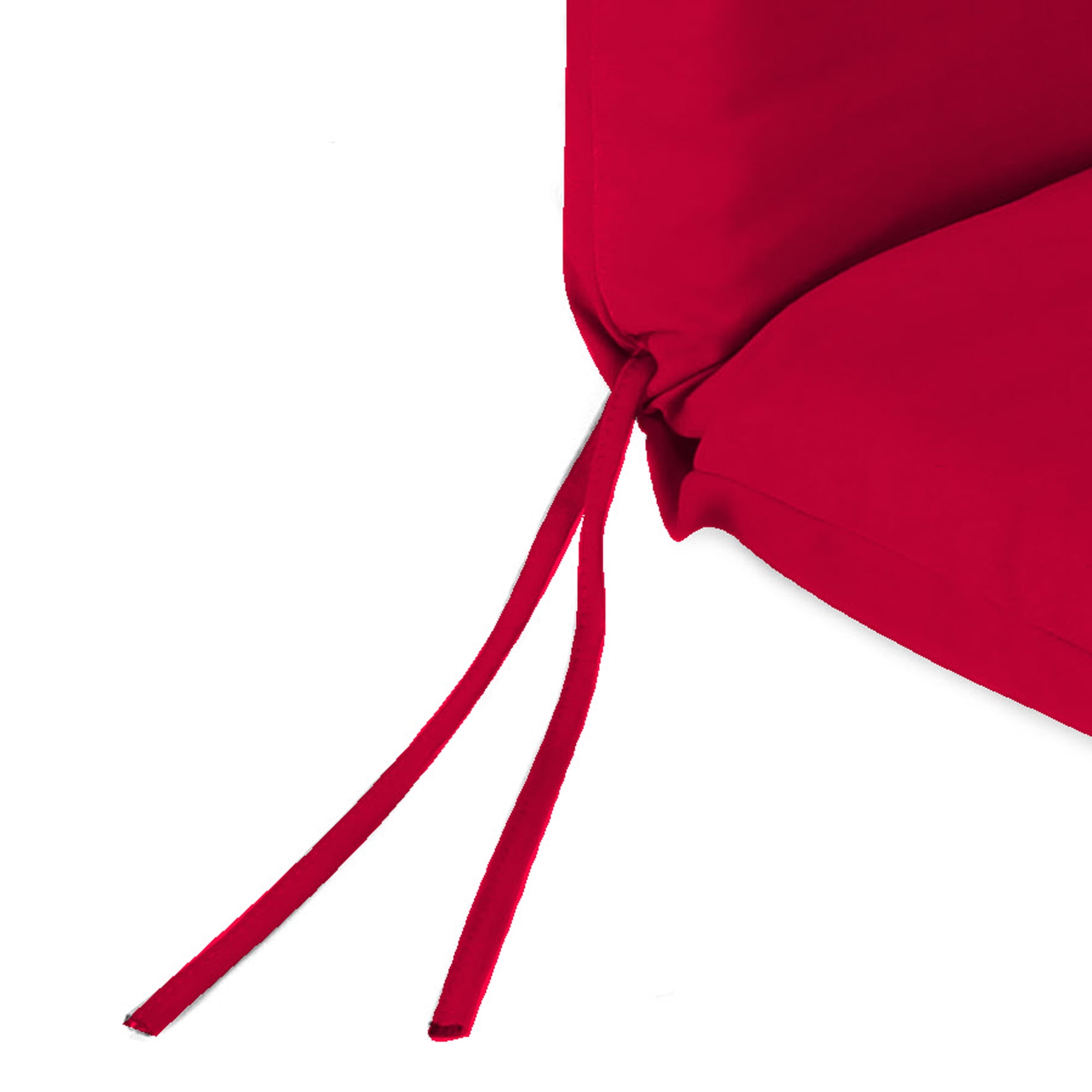 Jordan Manufacturing 44" x 22" Really Red Solid Rectangular Outdoor Chair Cushion with Ties and Hanger Loop