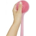 thumbnail image 4 of DNC Soft Silicone Back Scrubber Shower Bath Body Brush with Long Handle (Pink), 4 of 9