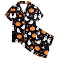 thumbnail image 3 of SJLDQY Halloween Girls Pajama Sets Button Down Short Sleeve Shirts Shorts 2 Piece Hallowmas Pjs Sets Casual Sleepwear Comfy Loungewear Sets for Kids, 3 of 6